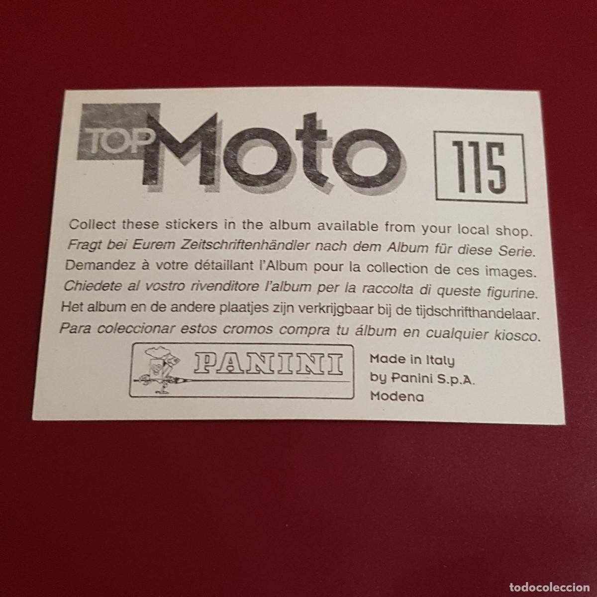 Coleccionismo cromos antiguos: PANINI - TOP MOTO - 115 - NUNCA PEGADO - Foto 2