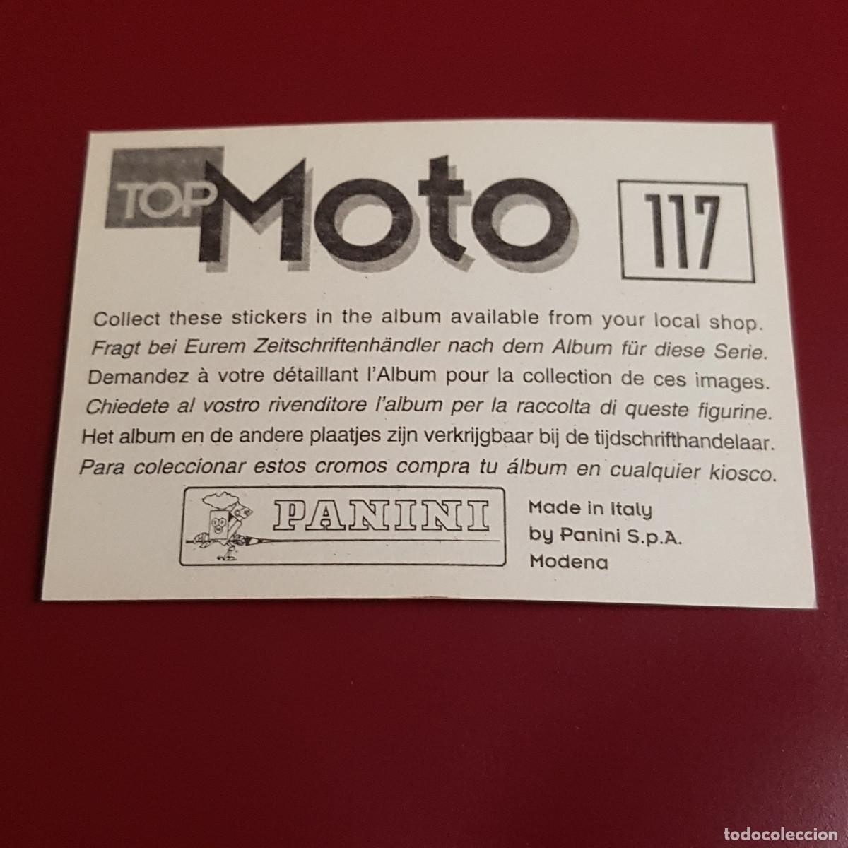 Coleccionismo cromos antiguos: PANINI - TOP MOTO - 117 - NUNCA PEGADO - Foto 2