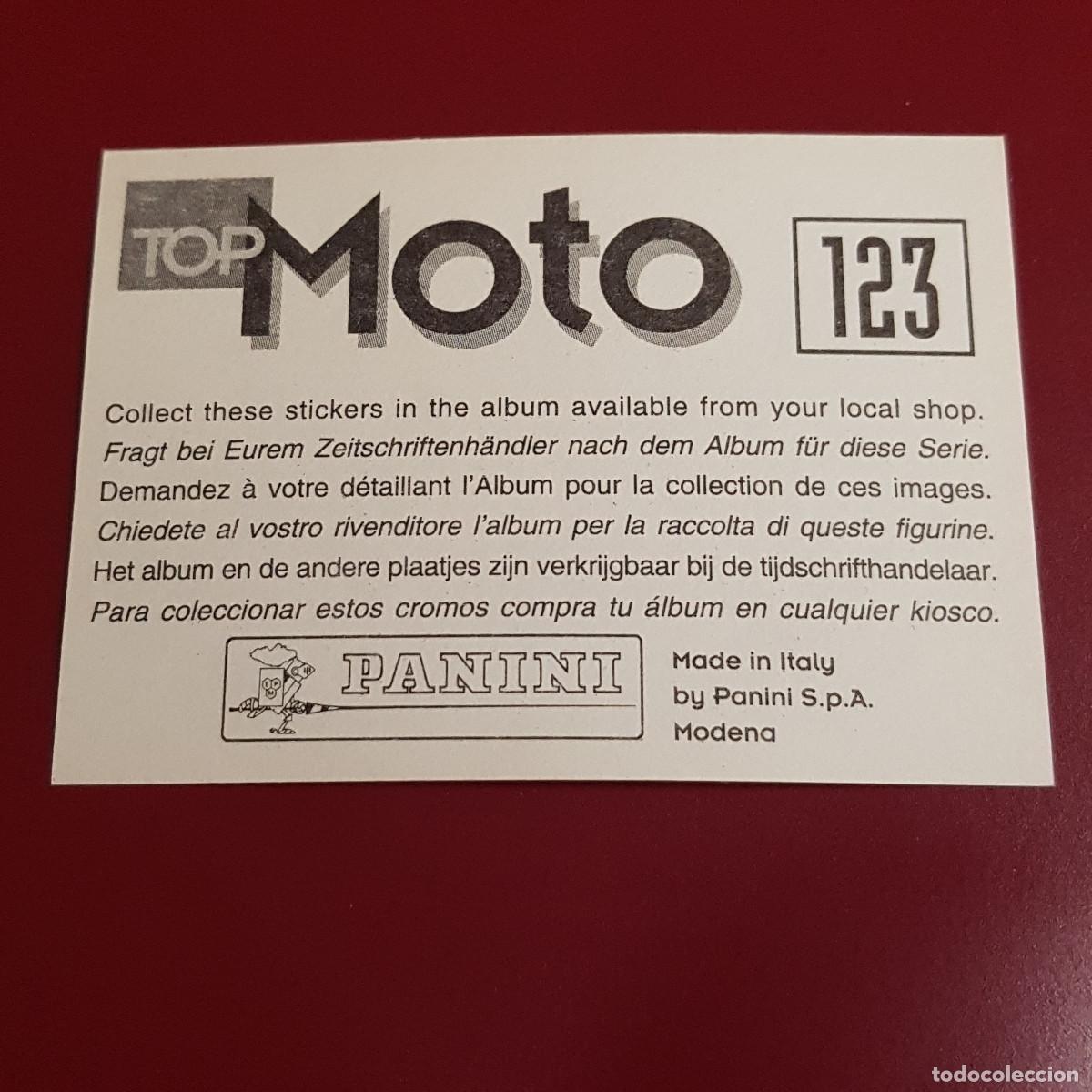 Coleccionismo cromos antiguos: PANINI - TOP MOTO - 123 - NUNCA PEGADO - Foto 2