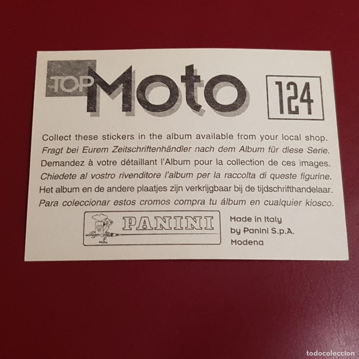Coleccionismo cromos antiguos: PANINI - TOP MOTO - 124 - NUNCA PEGADO - Foto 2