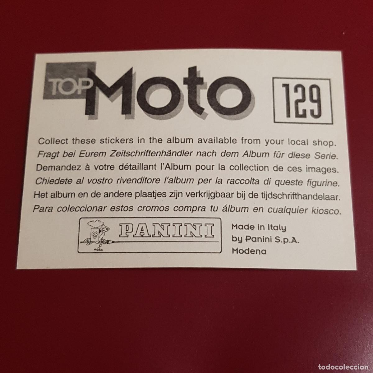 Coleccionismo cromos antiguos: PANINI - TOP MOTO - 129 - NUNCA PEGADO - Foto 2