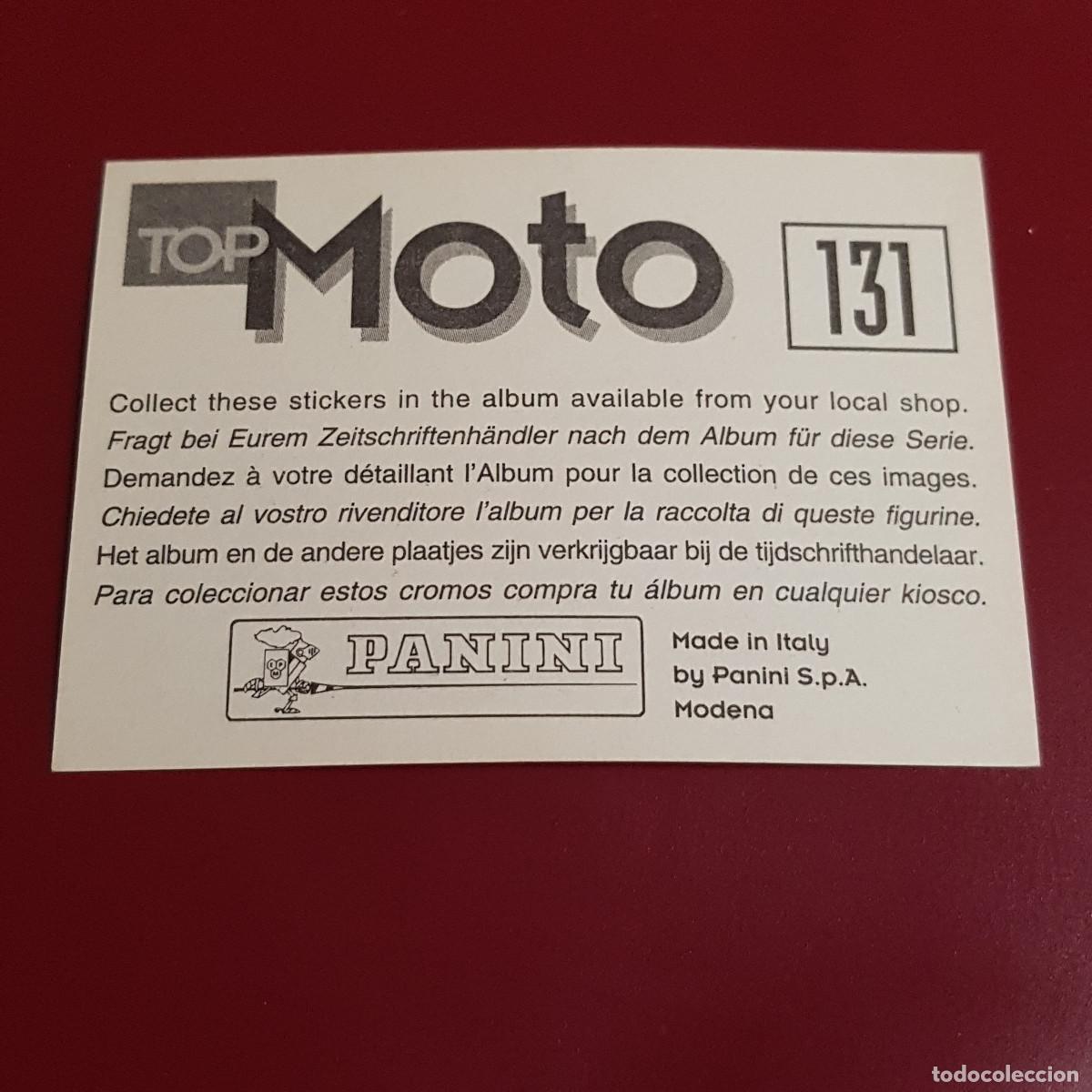 Coleccionismo cromos antiguos: PANINI - TOP MOTO - 131 - NUNCA PEGADO - Foto 2