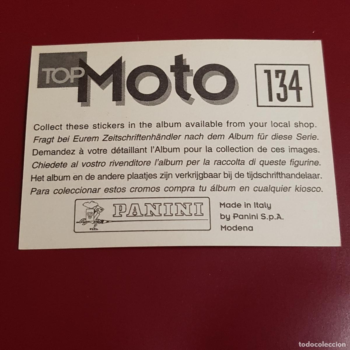Coleccionismo cromos antiguos: PANINI - TOP MOTO - 134 - NUNCA PEGADO - Foto 2