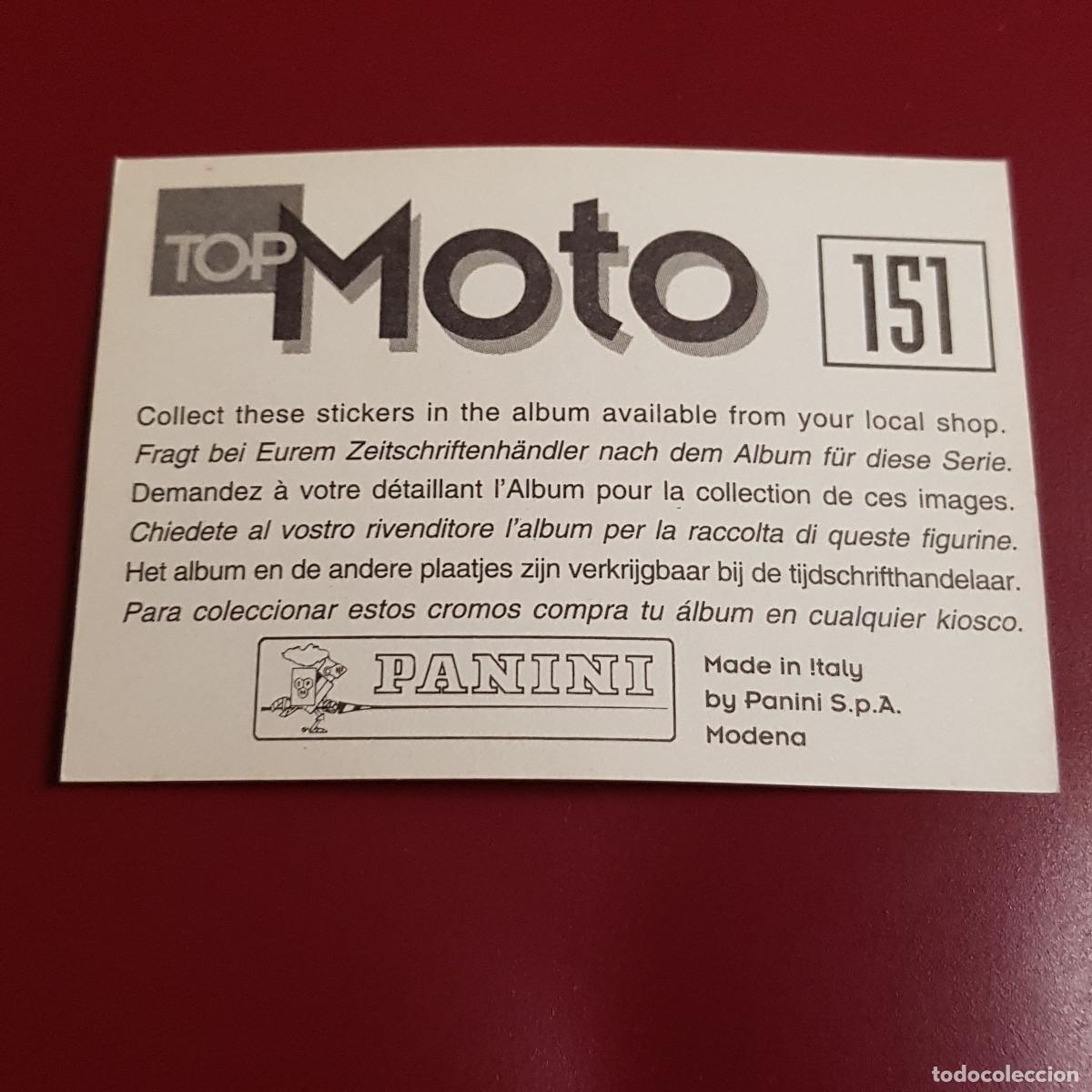 Coleccionismo cromos antiguos: PANINI - TOP MOTO - 151 - NUNCA PEGADO - Foto 2