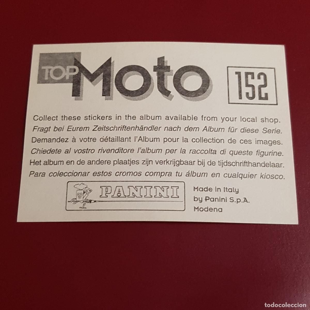 Coleccionismo cromos antiguos: PANINI - TOP MOTO - 152 - NUNCA PEGADO - Foto 2