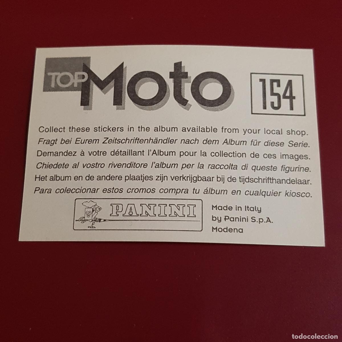 Coleccionismo cromos antiguos: PANINI - TOP MOTO - 154 - NUNCA PEGADO - Foto 2