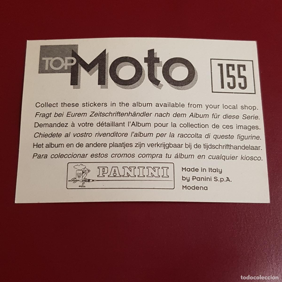 Coleccionismo cromos antiguos: PANINI - TOP MOTO - 155 - NUNCA PEGADO - Foto 2