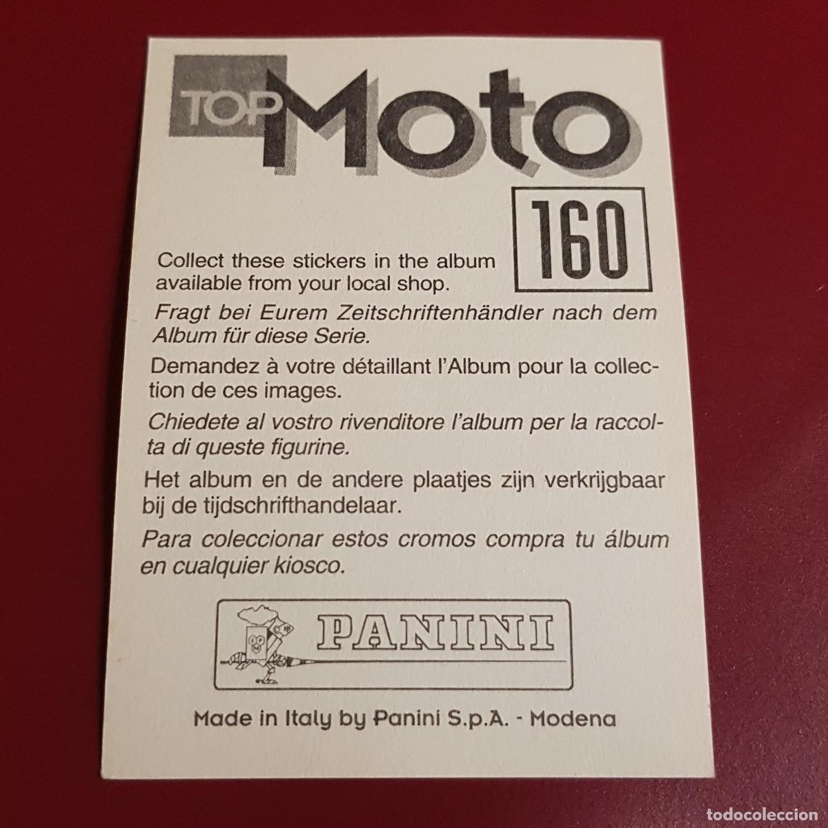 Coleccionismo cromos antiguos: PANINI - TOP MOTO - 160 - NUNCA PEGADO - Foto 2