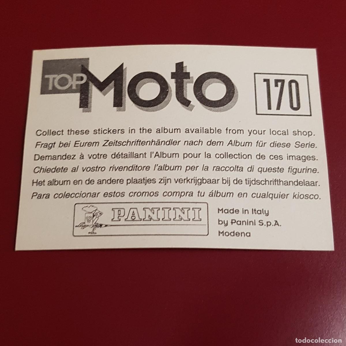 Coleccionismo cromos antiguos: PANINI - TOP MOTO - 170 - NUNCA PEGADO - Foto 2