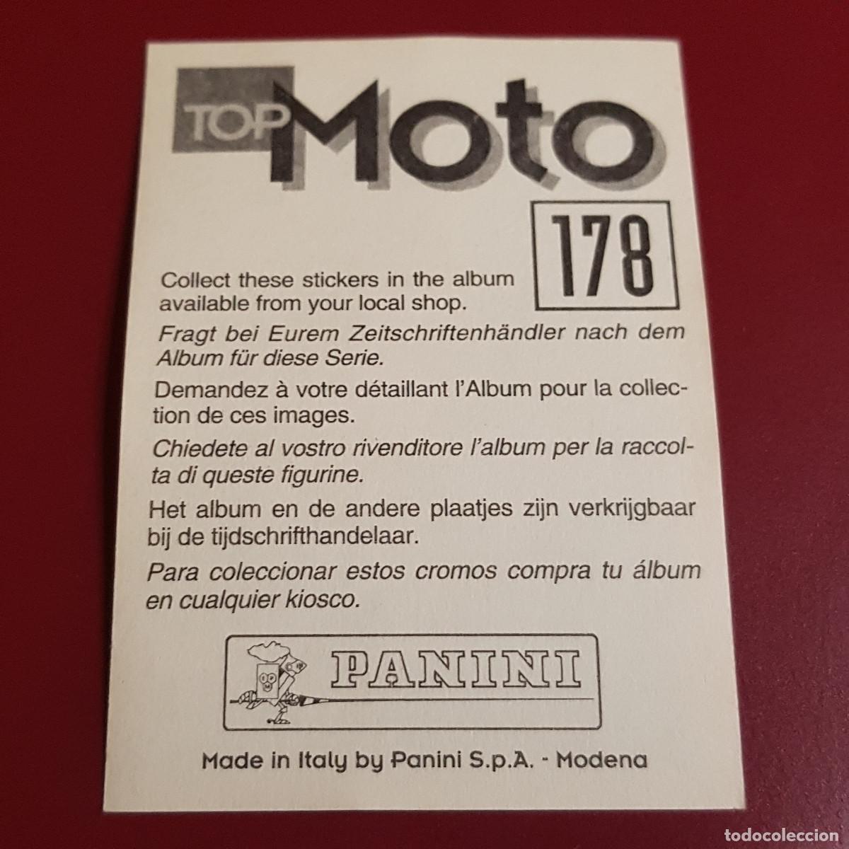 Coleccionismo cromos antiguos: PANINI - TOP MOTO - 178 - NUNCA PEGADO - Foto 2