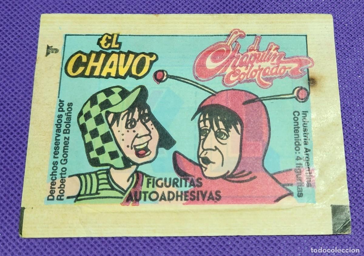 Colecionismo Cromos antigos: EL CHAVO y EL CHAPULIN COLORADO sobre CERRADO de cromos / stickers a&ntilde;o 1980 Argentina