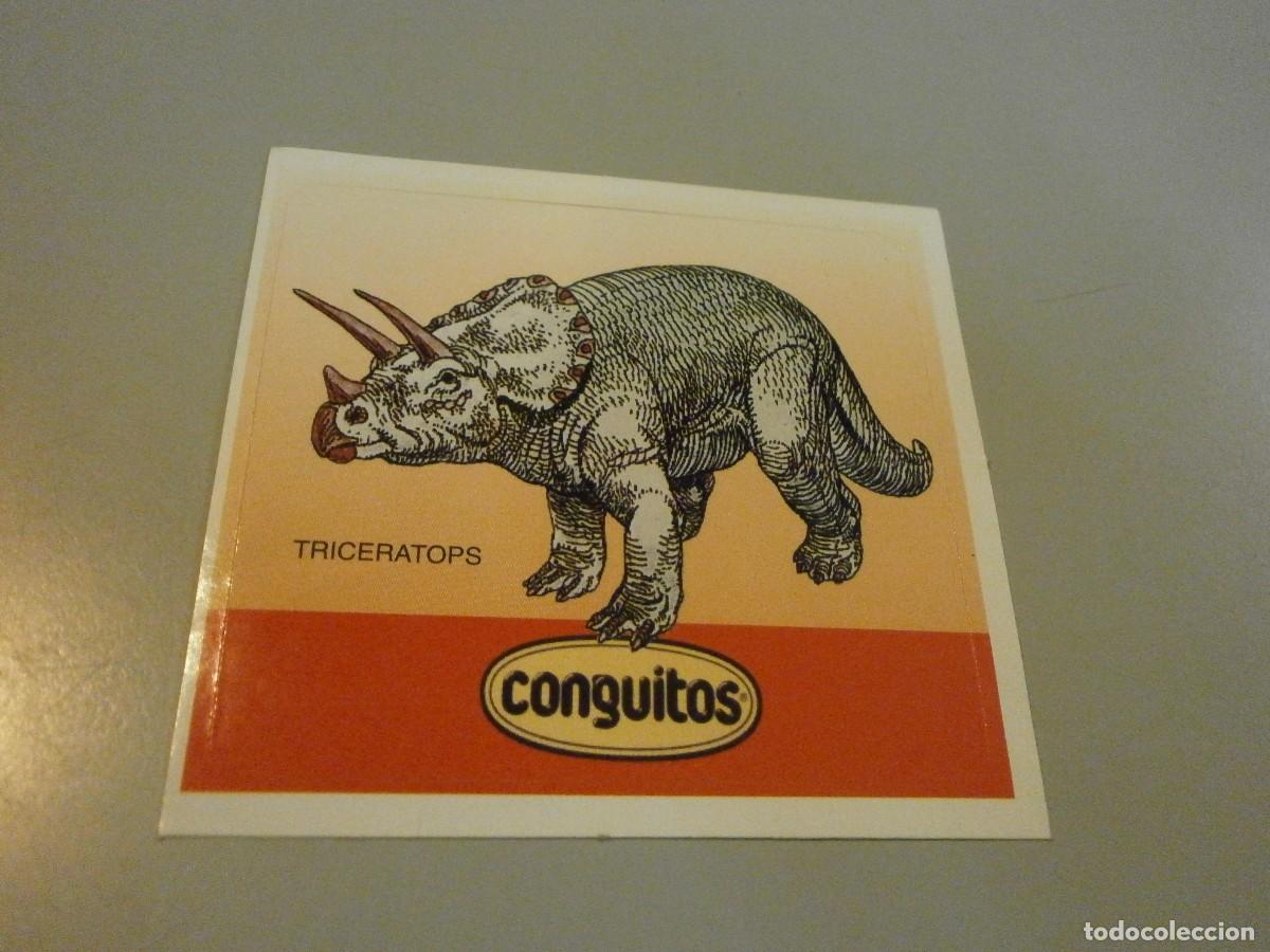 Coleccionismo cromos antiguos: cromo pegatina dinosaurios conguitos - Foto 1