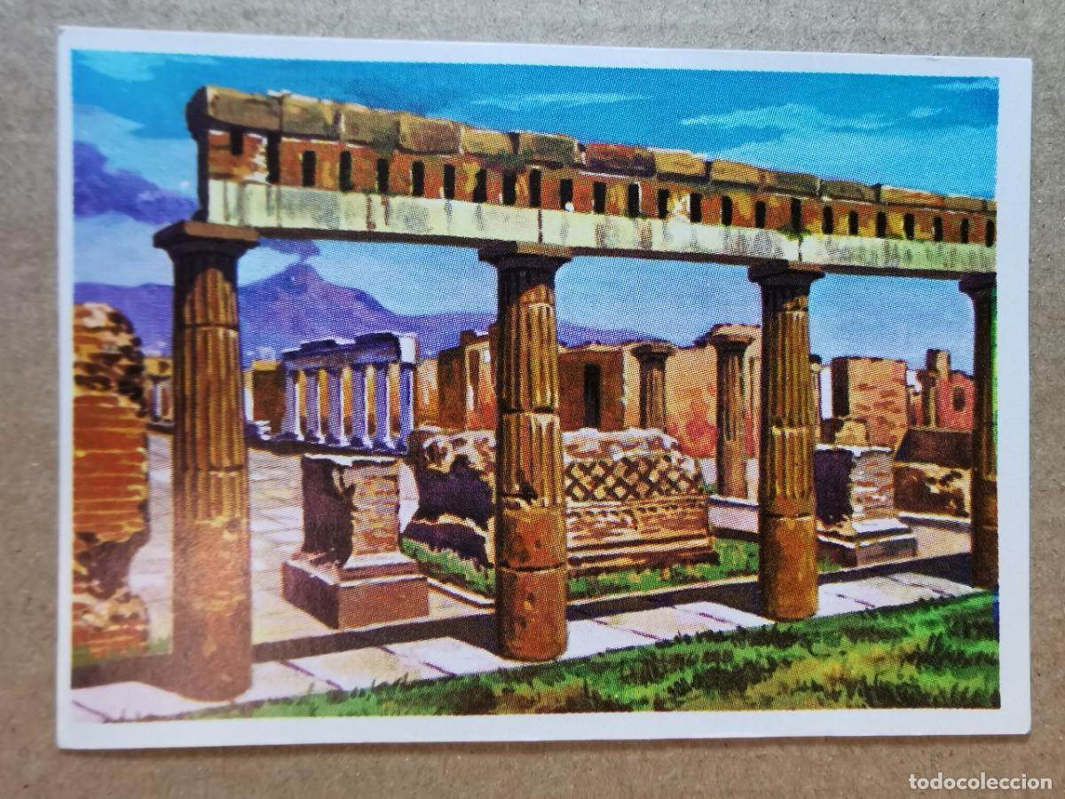 Coleccionismo cromos antiguos: LA VUELTA AL MUNDO-Cromo 124 RUINAS DE POMPEYA-Editorial Bruguera A&ntilde;o 1970-Nunca Pegado. NUEVO