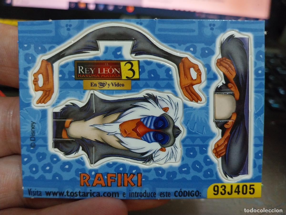 Coleccionismo Cromos antiguos: TOSTARICA PREMIUM GALLETAS RAFIKI EL REY LE&Oacute;N TROQUELADO SIN DESHACER