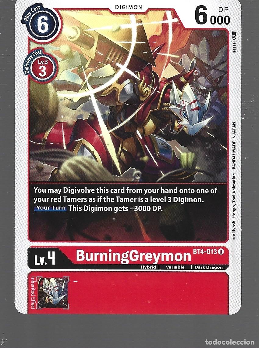Coleccionismo Cromos antiguos: CROMO DE BONITA DE DIGIMON CARDAME JAPAN BURNING GREYMON