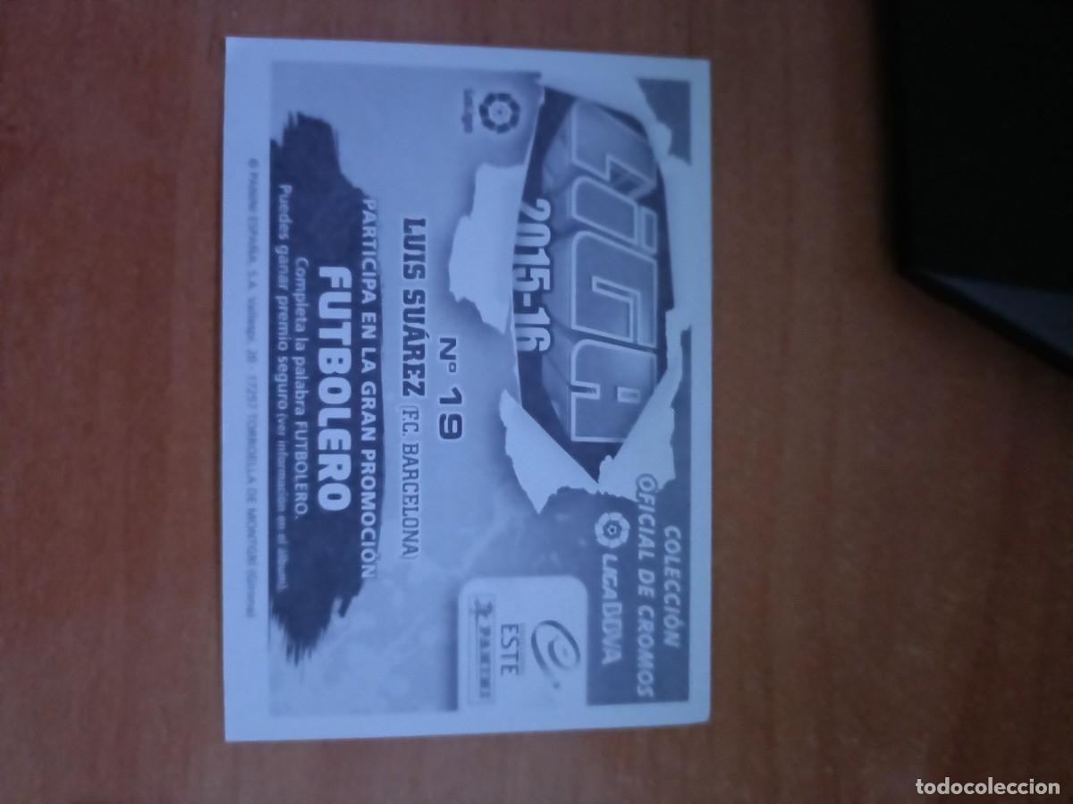 Coleccionismo cromos antiguos: luis suarez, liga 2015 16. - Foto 2