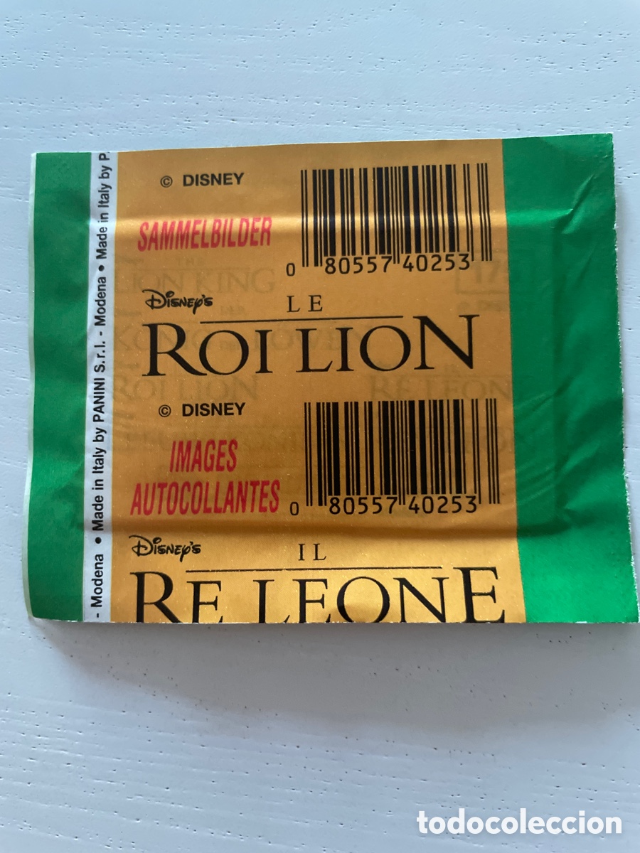 Coleccionismo cromos antiguos: Sobre de cromos sin abrir EL REY LEON - Foto 2