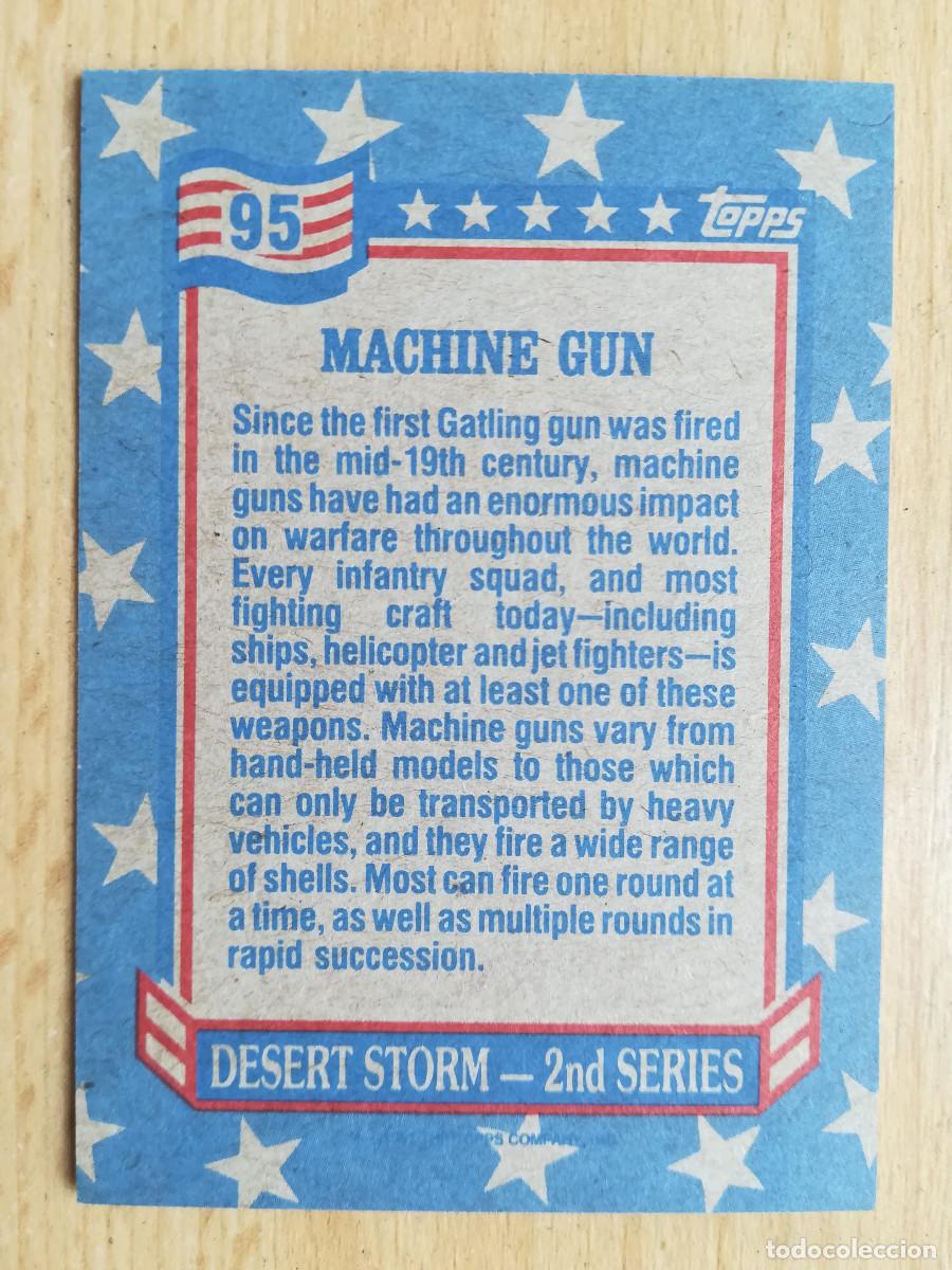 Coleccionismo cromos antiguos: Desert Storm 2nd Series N&ordm; 95. Machine Gun. - Foto 2