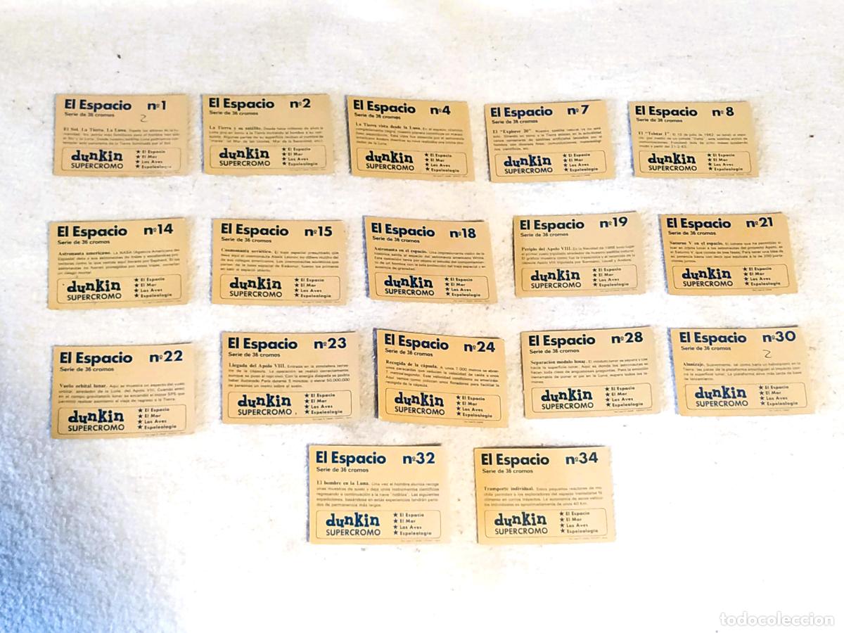 Coleccionismo cromos antiguos: Lote 17 CROMOS EL ESPACIO de DUNKIN del a&ntilde;o 1969. - Foto 2