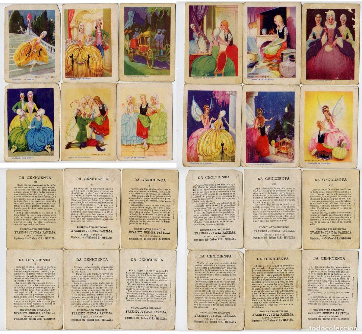 Coleccionismo cromos antiguos: 12 Cromos CENICIENTA. EVARISTO JUNCOSA. COMPLETA - Foto 1