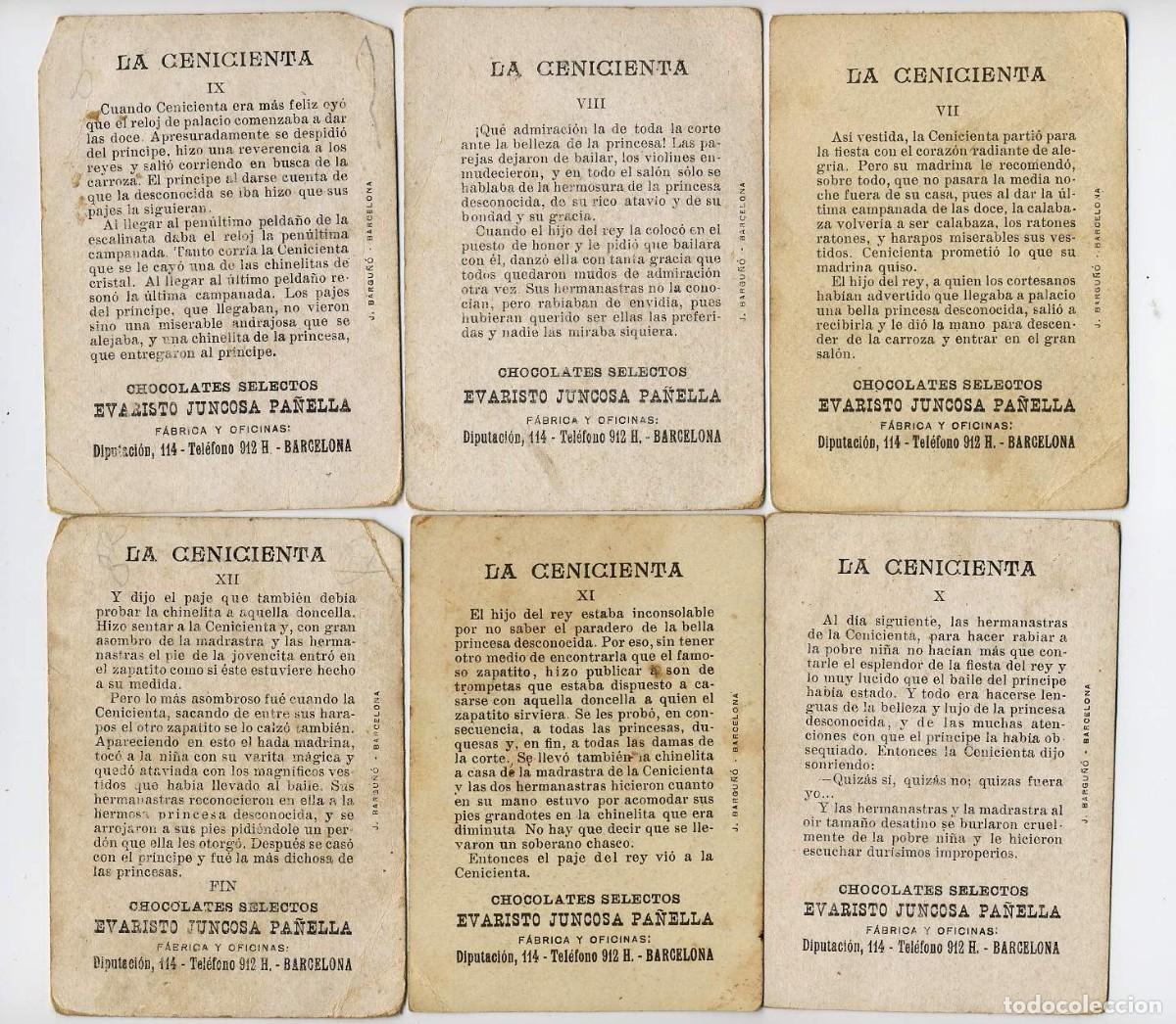 Coleccionismo cromos antiguos: 12 Cromos CENICIENTA. EVARISTO JUNCOSA. COMPLETA - Foto 2