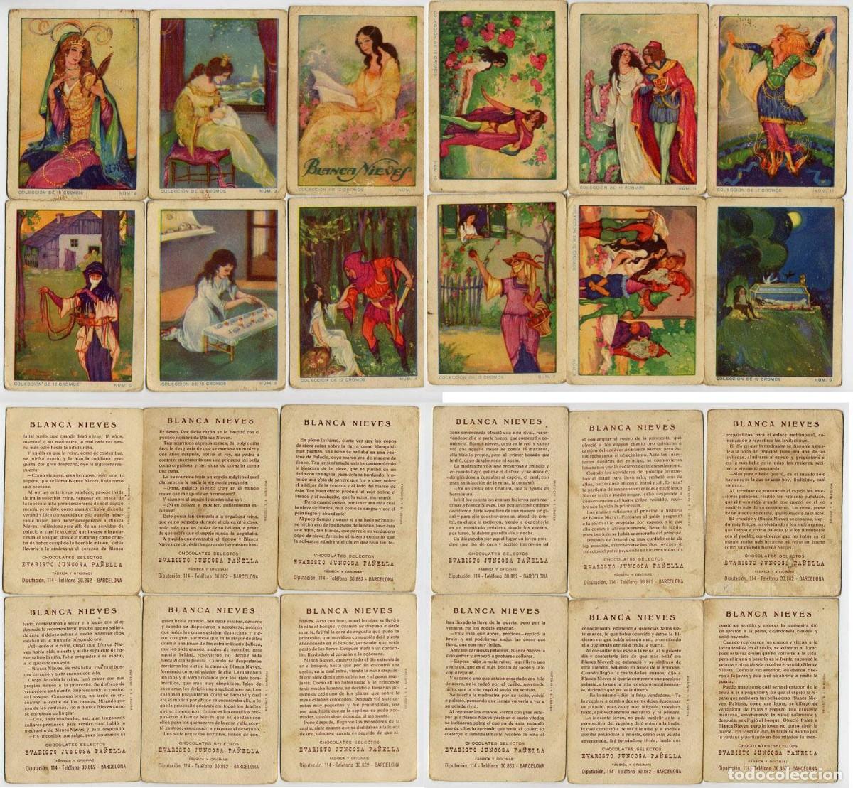 Coleccionismo cromos antiguos: 12 Cromos BLANCANIEVES. EVARISTO JUNCOSA. COMPLETA - Foto 1