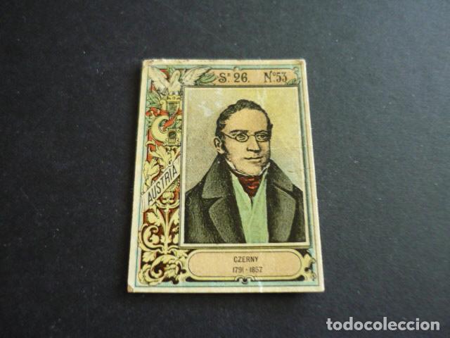 Coleccionismo cromos antiguos: CZERNY MUSICO CROMO CAJA DE CERILLAS SIGLO XIX