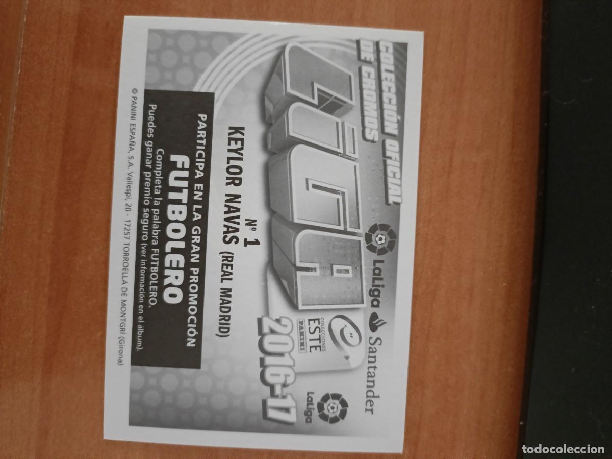 Coleccionismo cromos antiguos: keylor navas liga 2016 17 - Foto 2