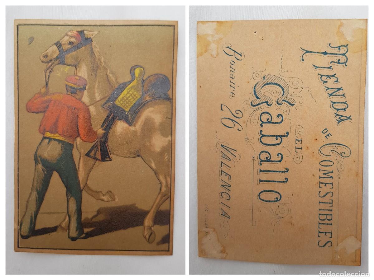Collezionismo Figurine antiche: Antiguo cromo: Tienda de comestibles El Caballo (Bonaire 26, Valencia)
