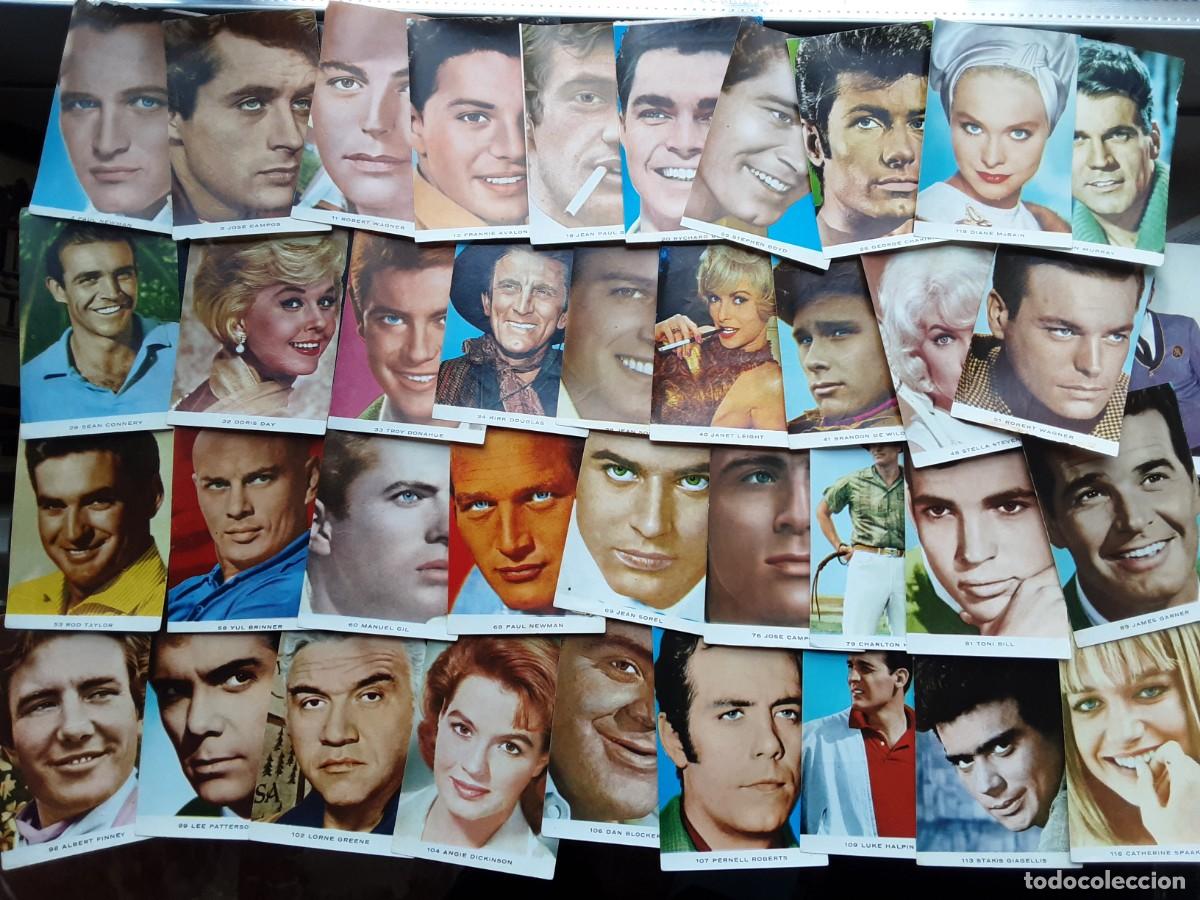 Colecionismo Cromos antigos: LOTE DE 38 CROMOS ESTRELLAS DEL CINE Y DE LA T.V., EDICIONES RAKER 1964