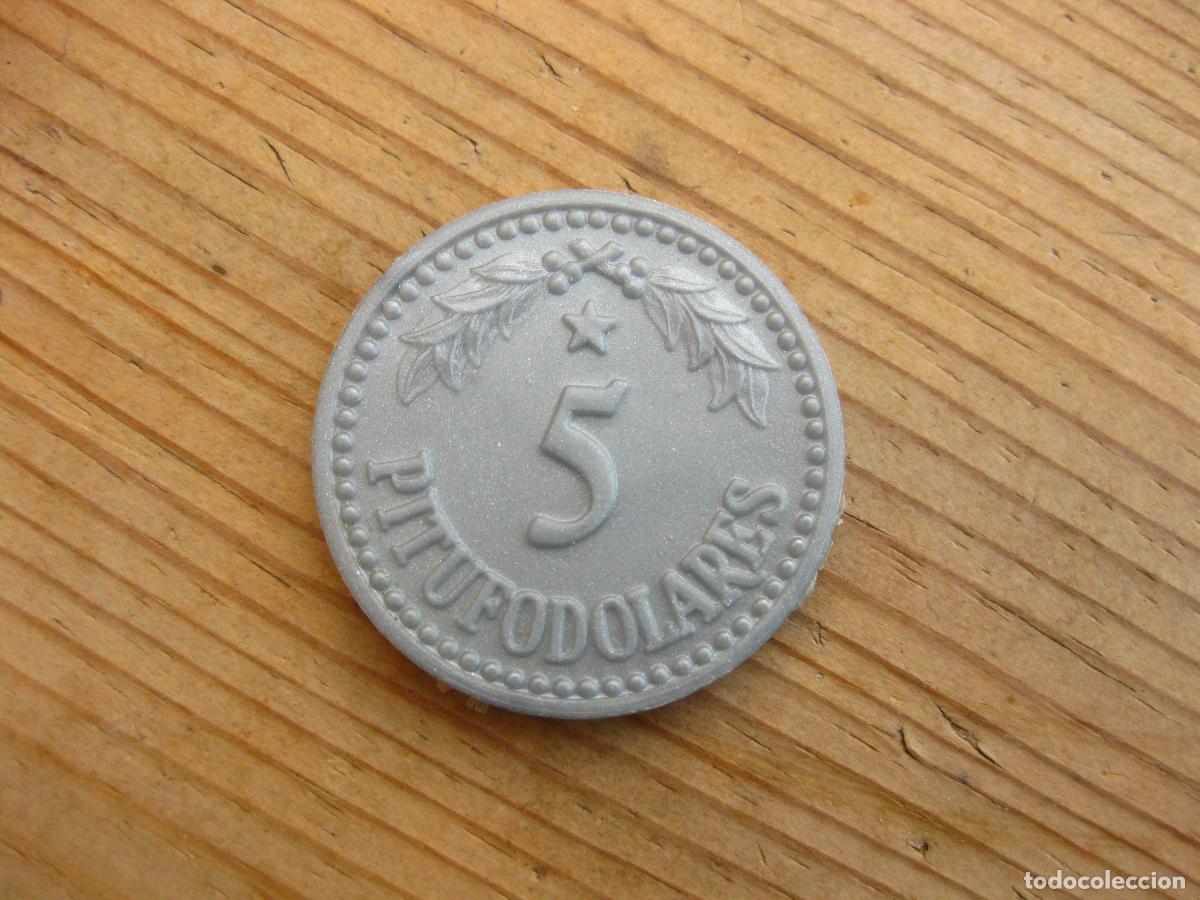 Coleccionismo cromos antiguos: MONEDA DE 5 PITUFODOLARES PREMIUM DE APIS. LOS PITUFOS - Foto 2