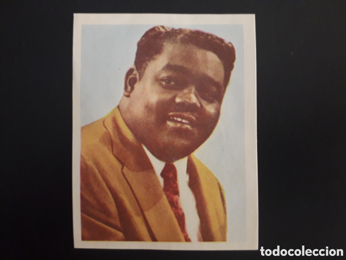 Collectionnisme Cartes &agrave; collectionner anciennes: FATS DOMINO, N&deg; 56 VOCES FAMOSAS, IBERO MUNDIAL 1962 SIN PEGAR PEDIDO M&Iacute;NIMO 3&euro;