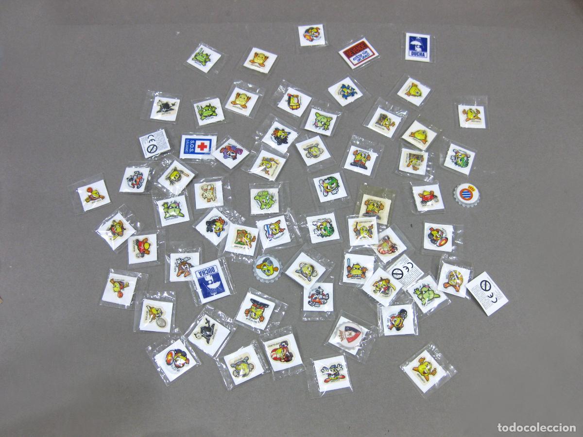 Coleccionismo cromos antiguos: GRAN LOTE DE PEGATINAS CROMO GREFUSA TROQUELADOS CON RELIEVE.