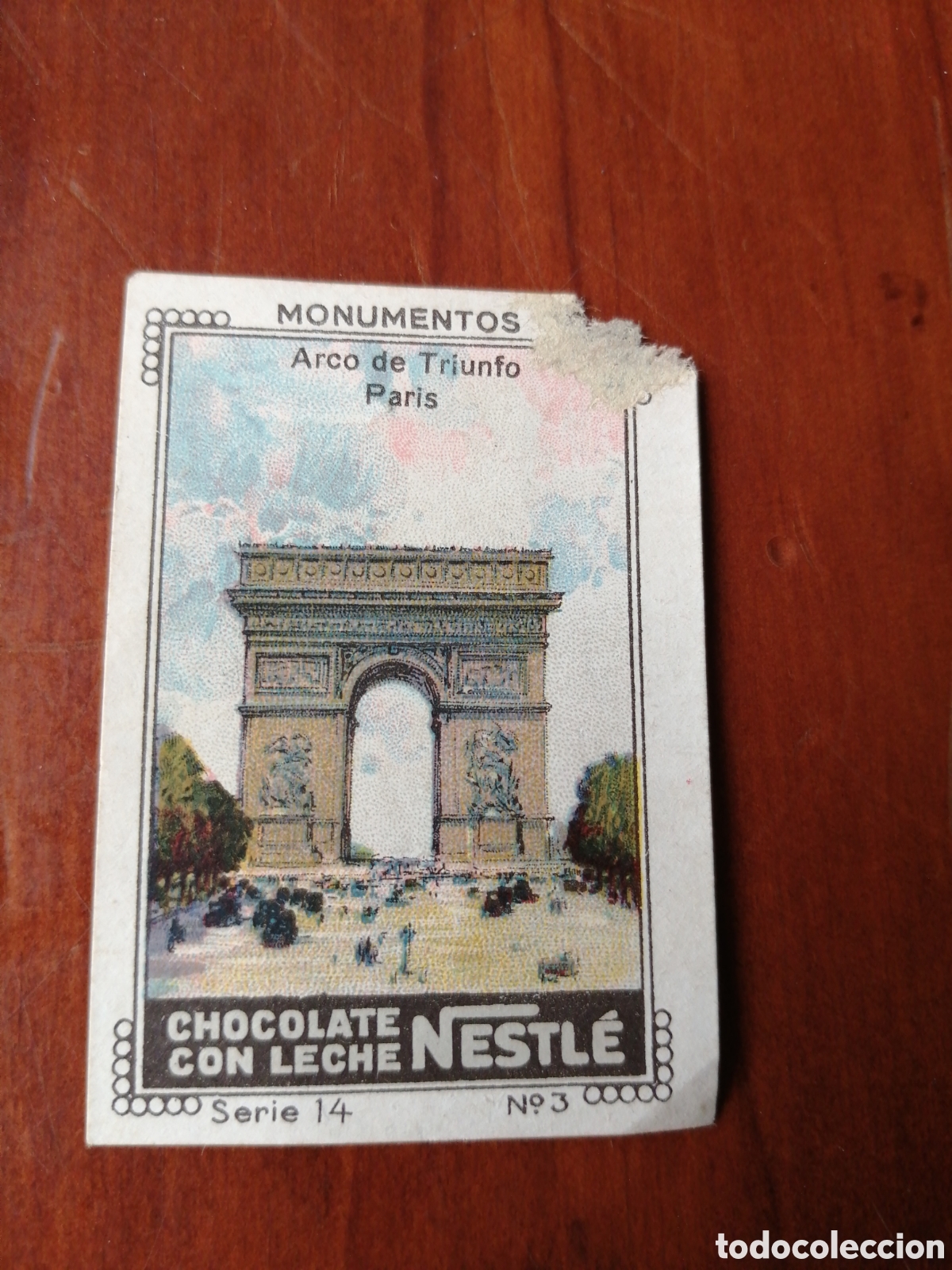 Collectionnisme Cartes &agrave; collectionner anciennes: CROMO CHOCOLATES NESTLE SERIE 14 MONUMENTOS ARCO DEL TRIUNFO N &ordm; 3