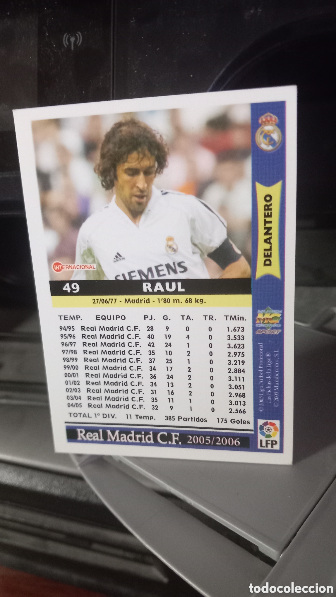 Coleccionismo cromos antiguos: Raul Gonzalez 2005/2006 - Foto 2