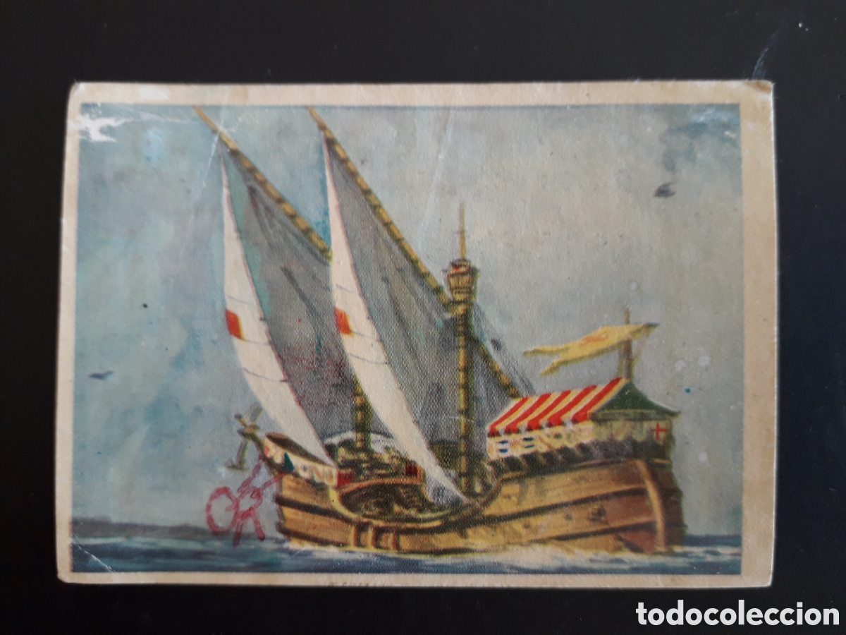 Collectionnisme Cartes &agrave; collectionner anciennes: NAVE DEL SIGLO X BARCOS, CONOCIMIENTOS UNIVERSALES N&deg; 150 BIMBO 1963 DESPEGADO PEDIDO M&Iacute;NIMO 3&euro;