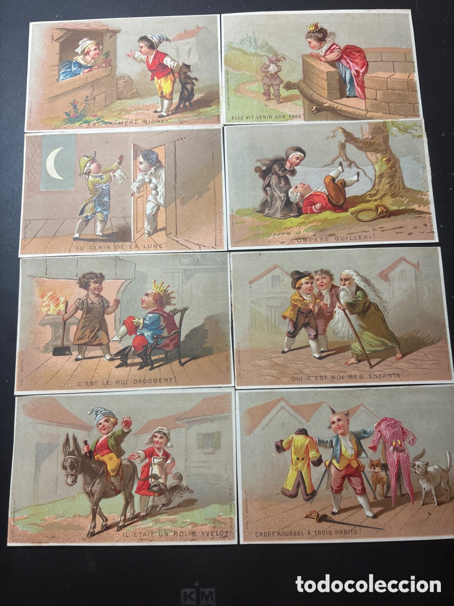 Coleccionismo cromos antiguos: Raros y bonitos ocho cromos de S. R. De La Perle. Par&iacute;s.