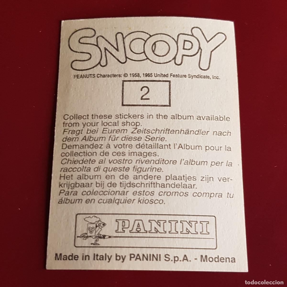 Coleccionismo cromos antiguos: PANINI - SNOOPY 1995 - 95 - 2 - NUNCA PEGADO - Foto 2