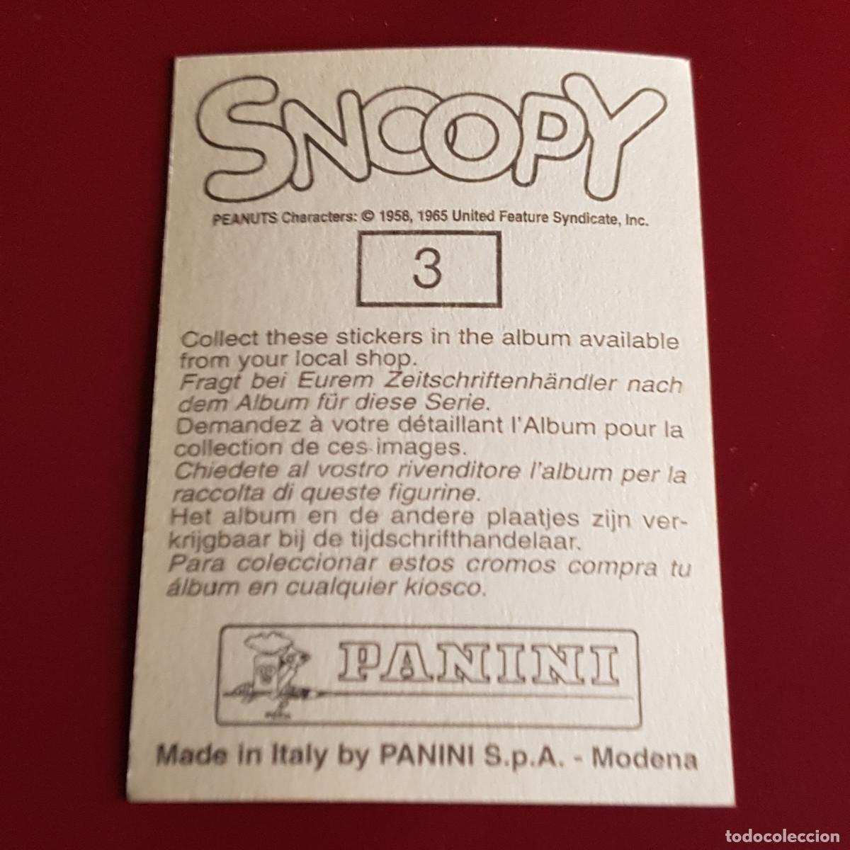 Coleccionismo cromos antiguos: PANINI - SNOOPY 1995 - 95 - 3 - NUNCA PEGADO - Foto 2