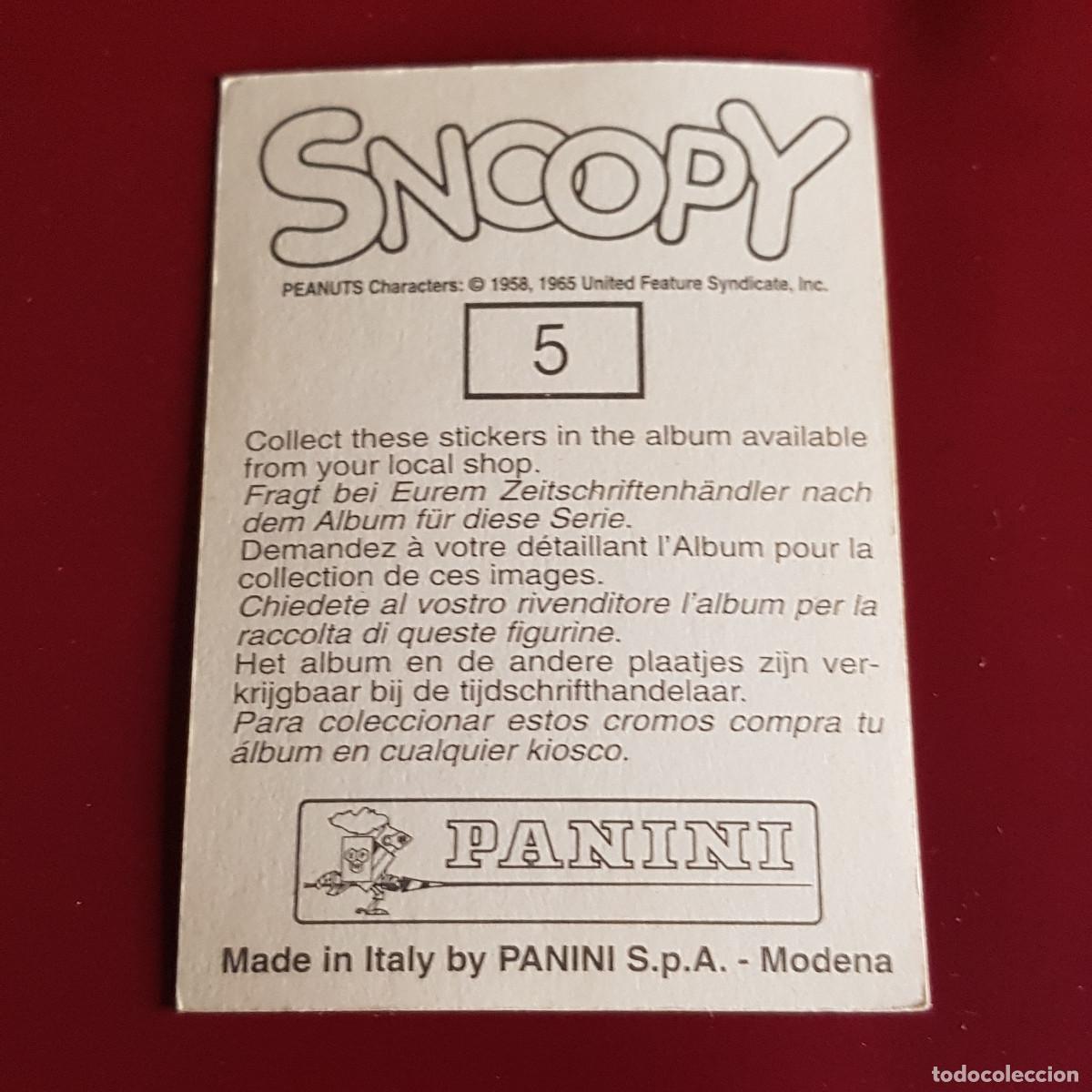 Coleccionismo cromos antiguos: PANINI - SNOOPY 1995 - 95 - 5 - NUNCA PEGADO - Foto 2