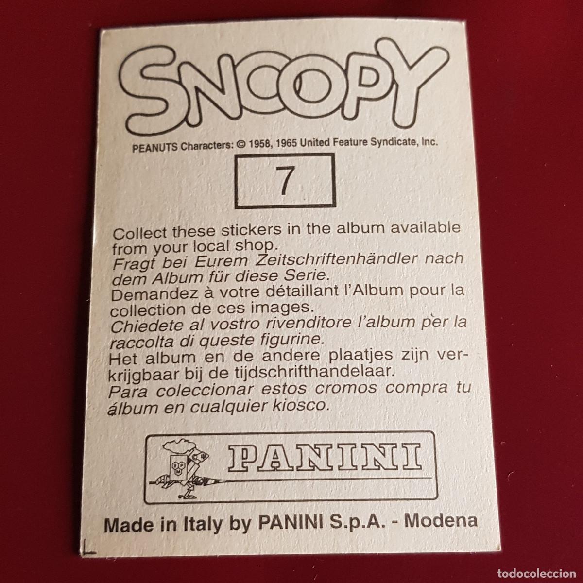 Coleccionismo cromos antiguos: PANINI - SNOOPY 1995 - 95 - 7 - NUNCA PEGADO - Foto 2
