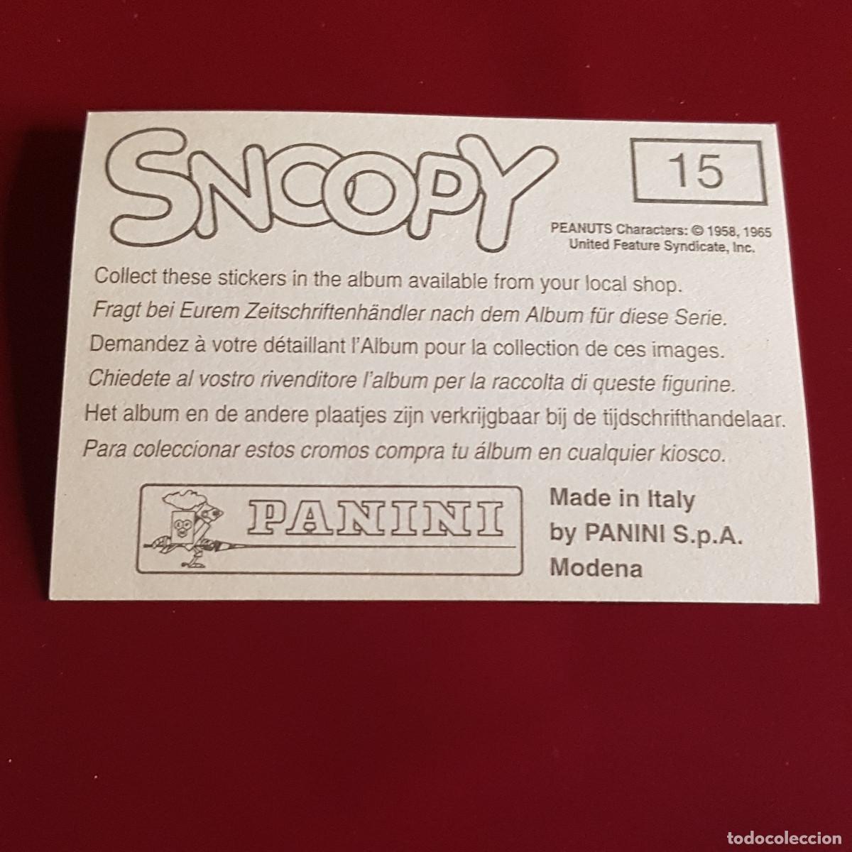 Coleccionismo cromos antiguos: PANINI - SNOOPY 1995 - 95 - 15 - NUNCA PEGADO - Foto 2
