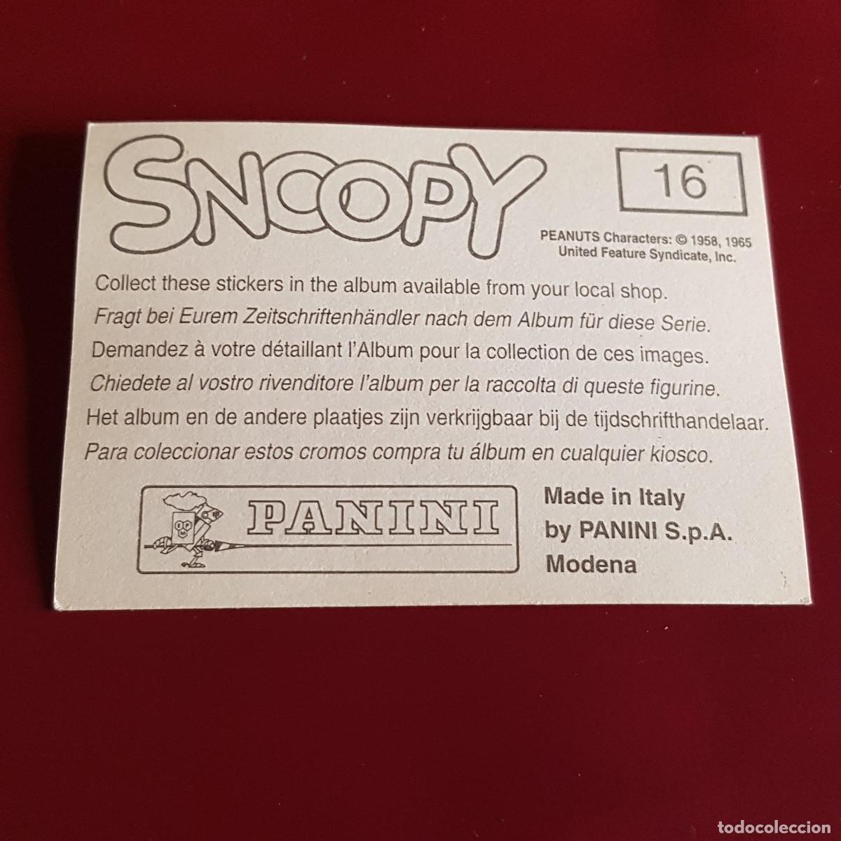 Coleccionismo cromos antiguos: PANINI - SNOOPY 1995 - 95 - 16 - NUNCA PEGADO - Foto 2