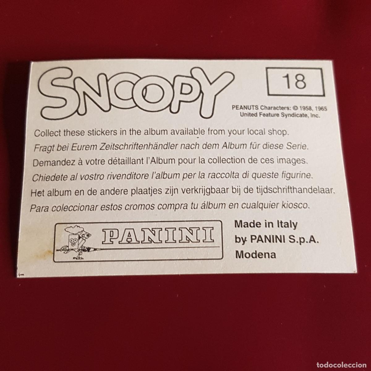 Coleccionismo cromos antiguos: PANINI - SNOOPY 1995 - 95 - 18 - NUNCA PEGADO - Foto 2