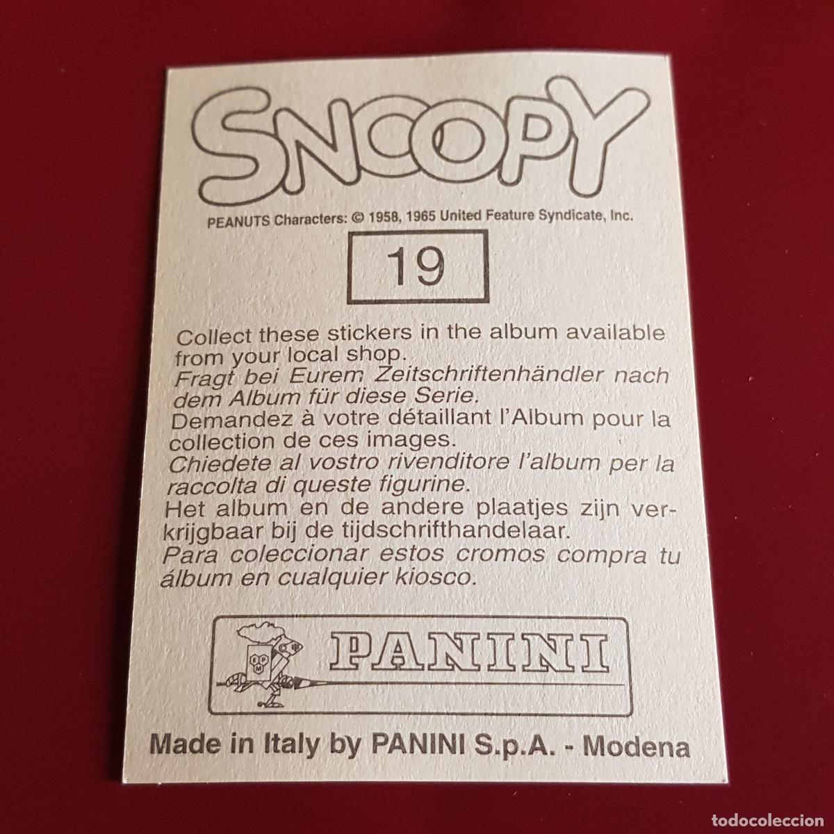 Coleccionismo cromos antiguos: PANINI - SNOOPY 1995 - 95 - 19 - NUNCA PEGADO - Foto 2
