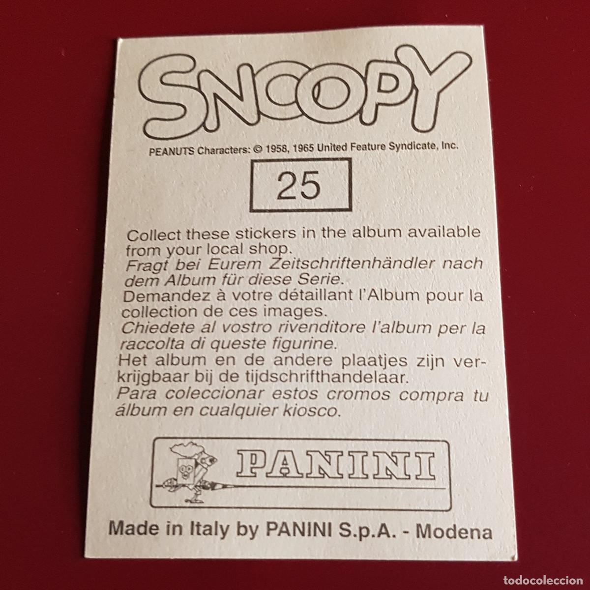 Coleccionismo cromos antiguos: PANINI - SNOOPY 1995 - 95 - 25 - NUNCA PEGADO - Foto 2