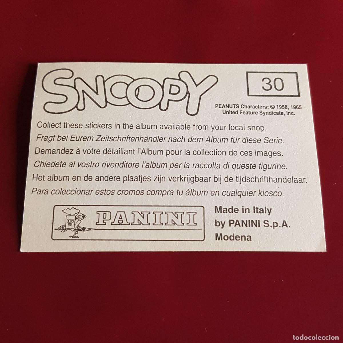 Coleccionismo cromos antiguos: PANINI - SNOOPY 1995 - 95 - 30 - NUNCA PEGADO - Foto 2