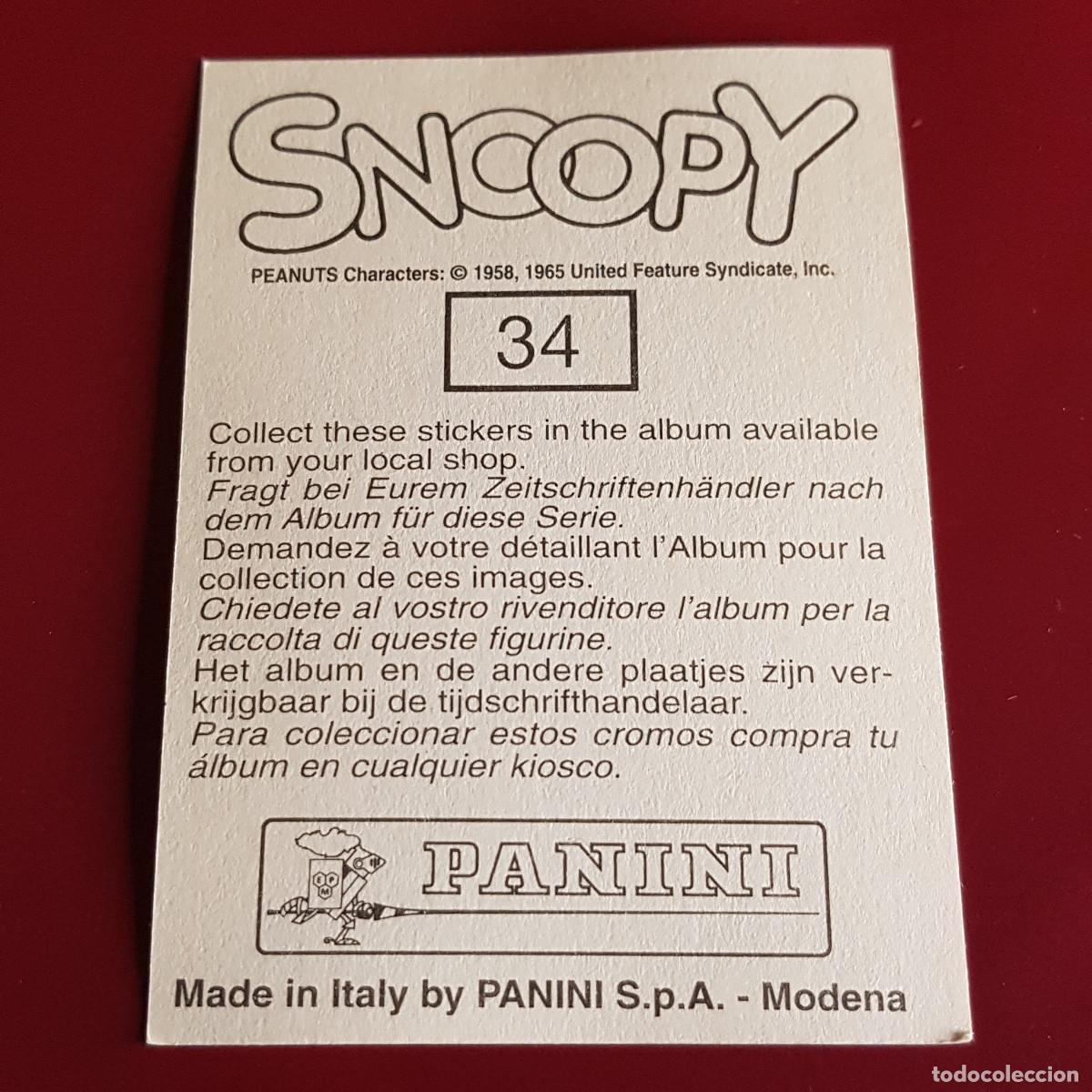 Coleccionismo cromos antiguos: PANINI - SNOOPY 1995 - 95 - 34 - NUNCA PEGADO - Foto 2