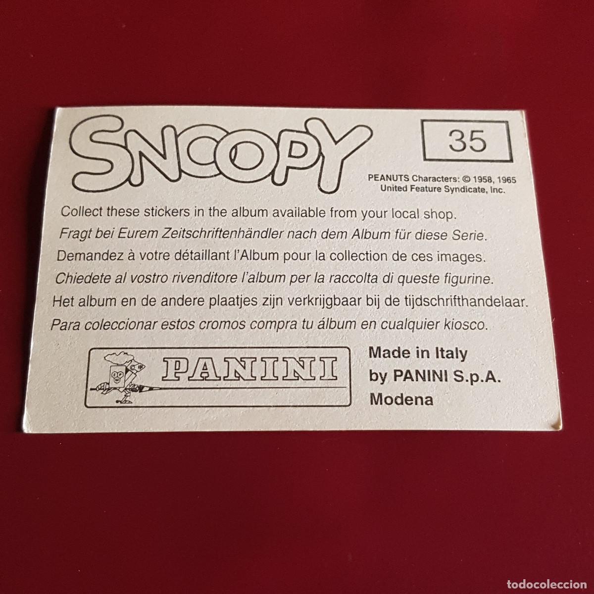 Coleccionismo cromos antiguos: PANINI - SNOOPY 1995 - 95 - 35 - NUNCA PEGADO - Foto 2