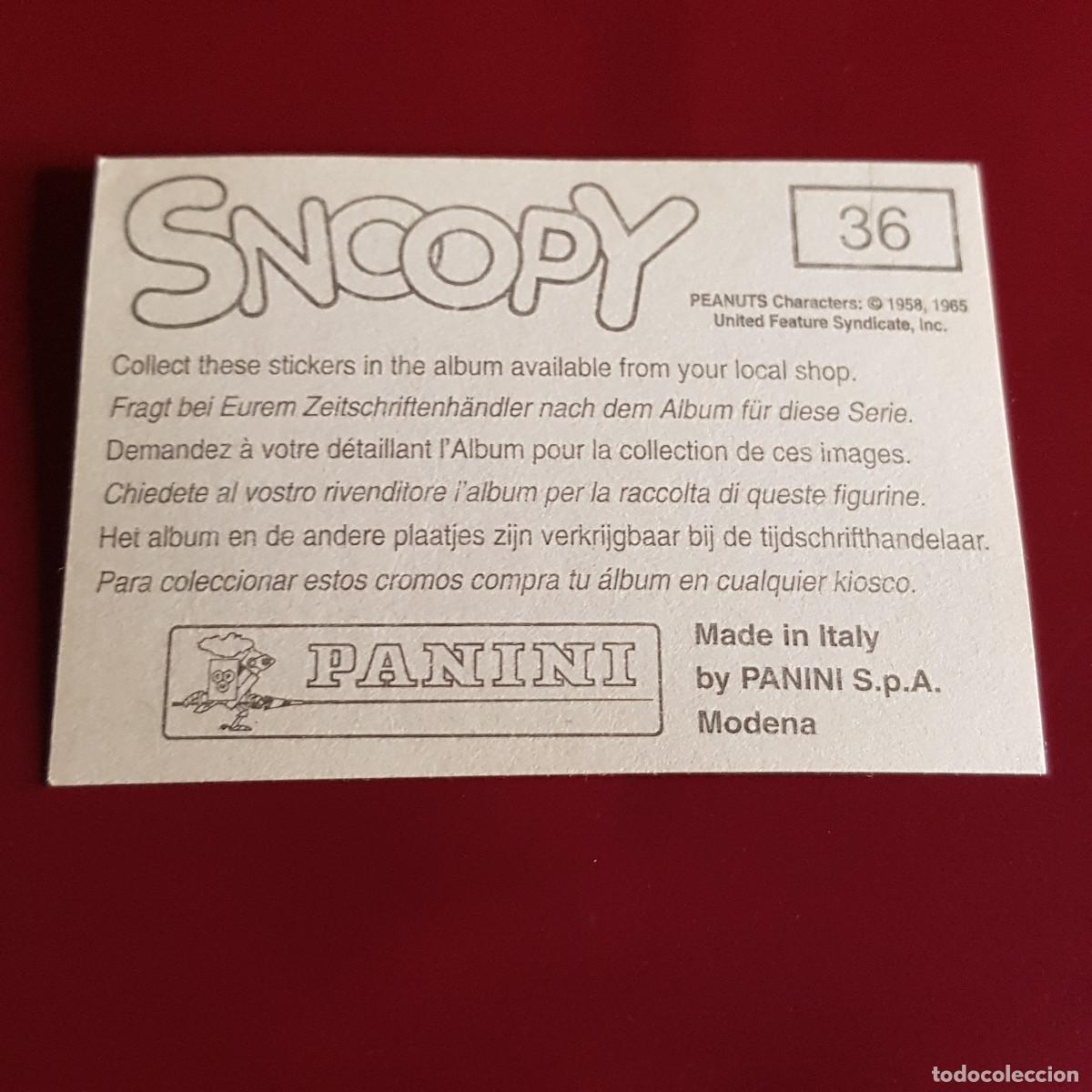 Coleccionismo cromos antiguos: PANINI - SNOOPY 1995 - 95 - 36 - NUNCA PEGADO - Foto 2